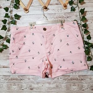 SO Brand Cactus Print Pink Jean Shorts New NWT Womens Plus Summer